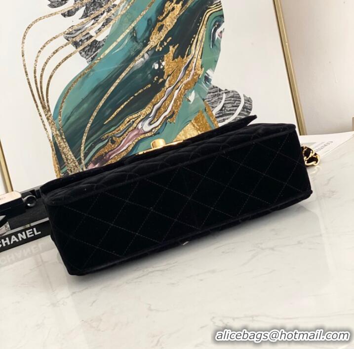 Top Quality Chanel Velvet FLAP BAG AS8825 black