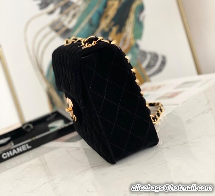 Top Quality Chanel Velvet FLAP BAG AS8825 black