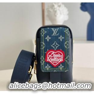 Low Cost Louis Vuitton FLAP DOUBLE PHONE POUCH M81060 Blue