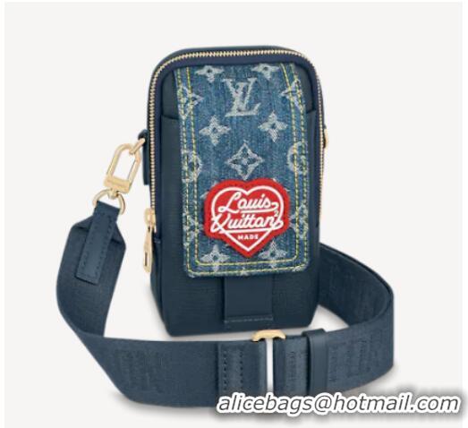 Low Cost Louis Vuitton FLAP DOUBLE PHONE POUCH M81060 Blue