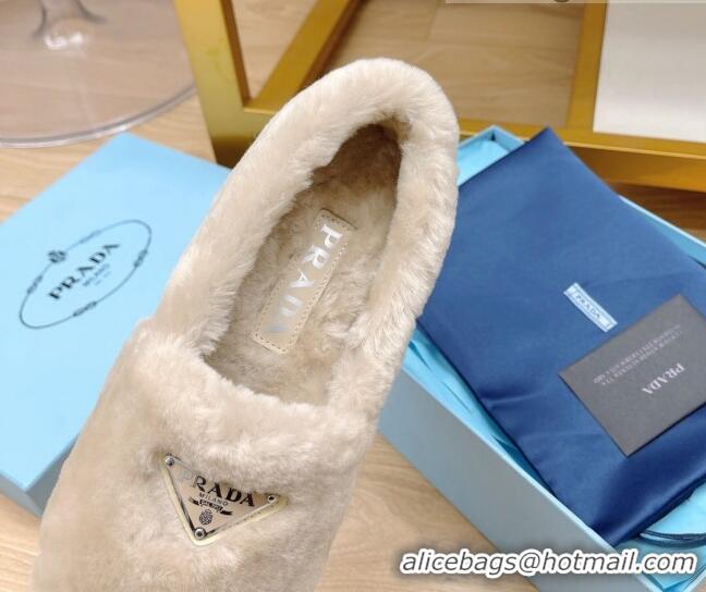 Best Design Prada Shearling Loafers 111864 Grey