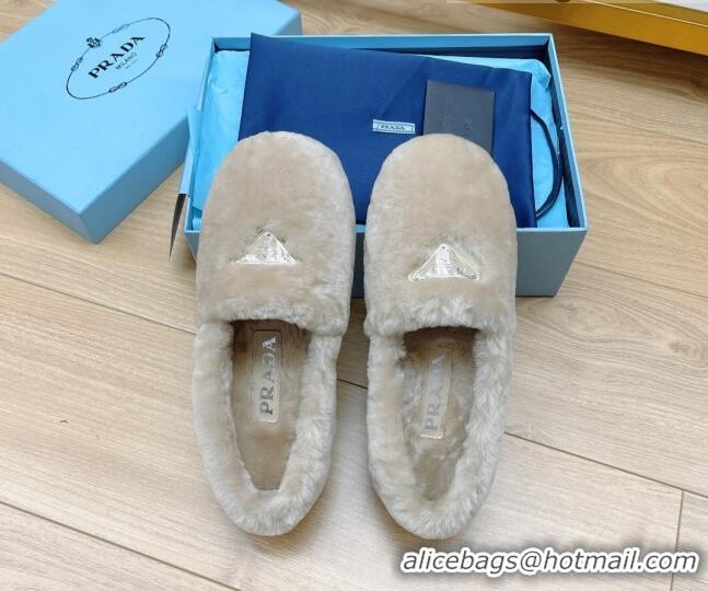 Best Design Prada Shearling Loafers 111864 Grey