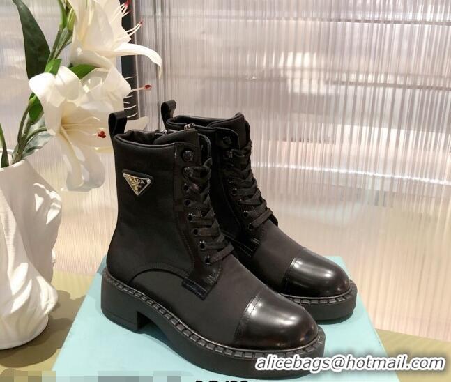 Newest Prada Nylon Ankle Boots 112388 Black