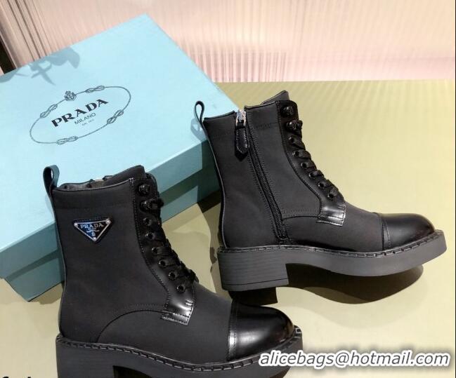 Newest Prada Nylon Ankle Boots 112388 Black