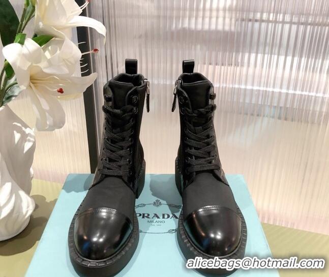 Newest Prada Nylon Ankle Boots 112388 Black