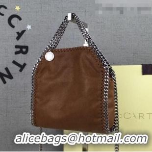 Pretty Style Stella McCartney Tiny Falabella Tote Bag 18cm SM1609 Coffee Brown/Silver 2020