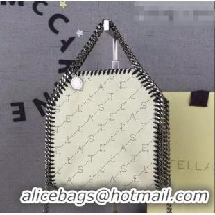 Good Looking Stella McCartney Tiny Falabella Lettering Canvas Tote Bag 18cm SM1609 White 2020