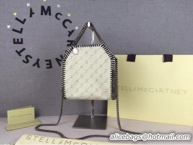 Good Looking Stella McCartney Tiny Falabella Lettering Canvas Tote Bag 18cm SM1609 White 2020