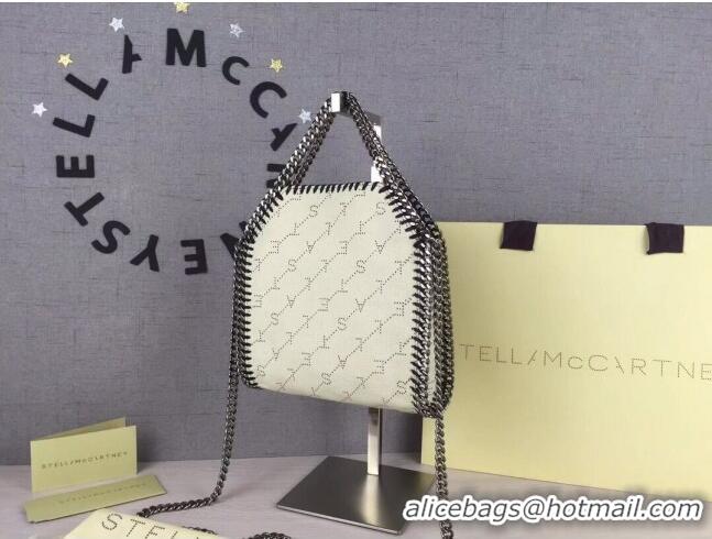 Good Looking Stella McCartney Tiny Falabella Lettering Canvas Tote Bag 18cm SM1609 White 2020