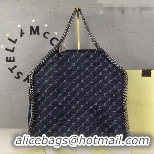 Promotional Stella McCartney Lettering Denim Falabella Fold Over Tote Bag SM1611 Blue 2020