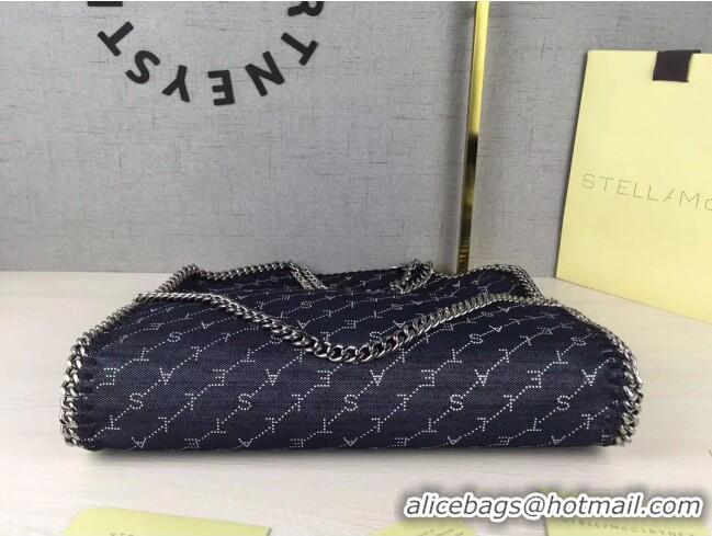 Promotional Stella McCartney Lettering Denim Falabella Fold Over Tote Bag SM1611 Blue 2020