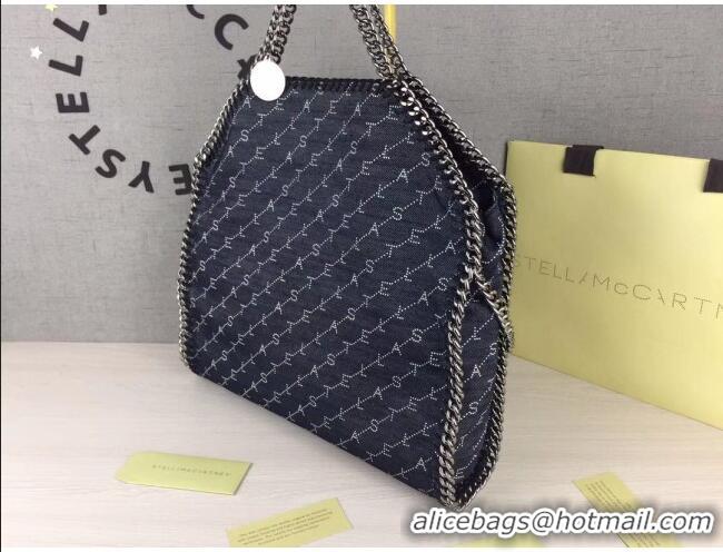 Promotional Stella McCartney Lettering Denim Falabella Fold Over Tote Bag SM1611 Blue 2020