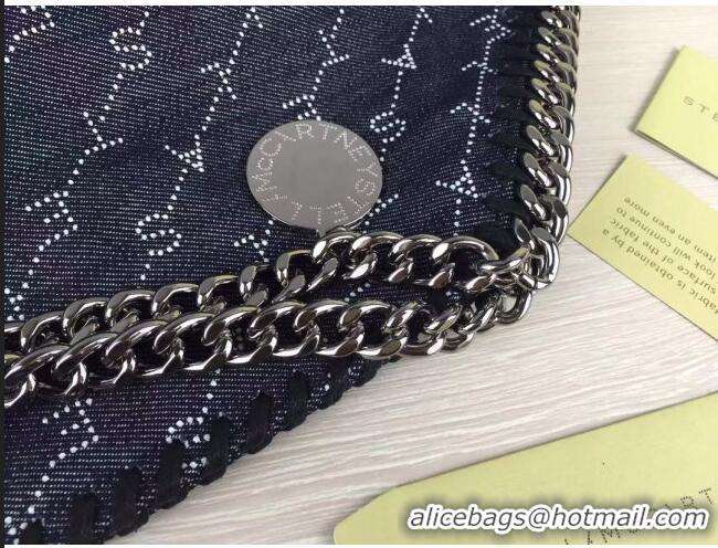 Promotional Stella McCartney Lettering Denim Falabella Fold Over Tote Bag SM1611 Blue 2020