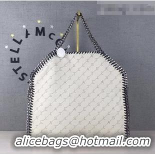 Inexpensive Stella McCartney Lettering Falabella Fold Over Tote Bag SM1611 White 2020