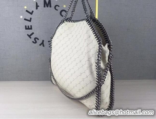 Inexpensive Stella McCartney Lettering Falabella Fold Over Tote Bag SM1611 White 2020