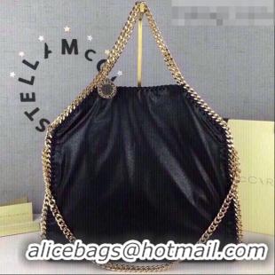 Top Quality Stella McCartney Falabella Fold Over Tote Bag SM1611 Black/Gold 2020