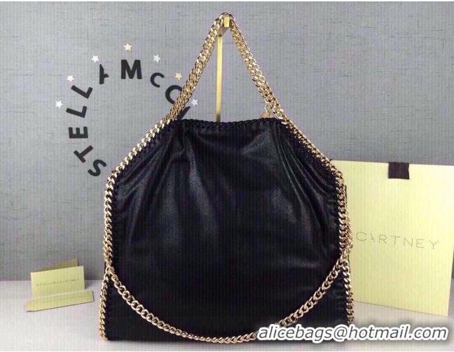 Top Quality Stella McCartney Falabella Fold Over Tote Bag SM1611 Black/Gold 2020