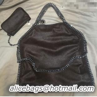 Top Quality Stella McCartney Falabella Fold Over Tote Bag SM1611 Dark Brown/Silver 2020