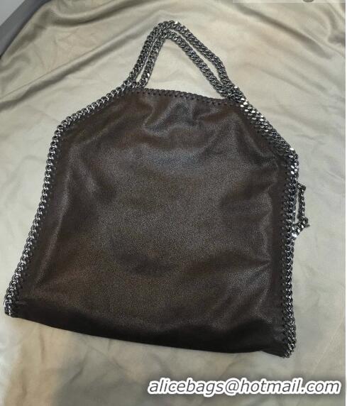 Top Quality Stella McCartney Falabella Fold Over Tote Bag SM1611 Dark Brown/Silver 2020