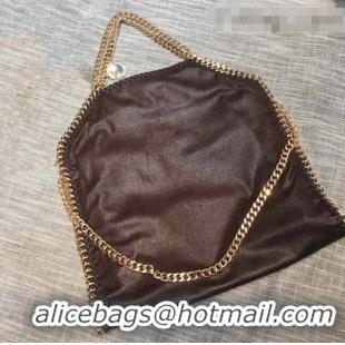 Cheapest Stella McCartney Falabella Fold Over Tote Bag SM1611 Dark Brown/Gold 2020