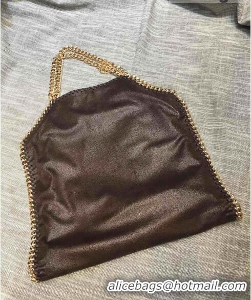 Cheapest Stella McCartney Falabella Fold Over Tote Bag SM1611 Dark Brown/Gold 2020