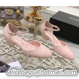 Low Cost Chanel Patent Calfskin Open Shoe/Pumps G38571 Light Pink