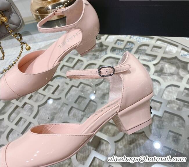 Low Cost Chanel Patent Calfskin Open Shoe/Pumps G38571 Light Pink