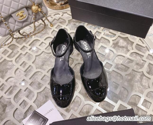 New Design Chanel Patent Calfskin Open Shoe/Pumps G38571 Black