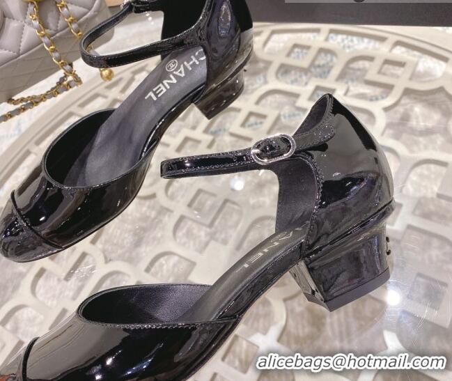 New Design Chanel Patent Calfskin Open Shoe/Pumps G38571 Black