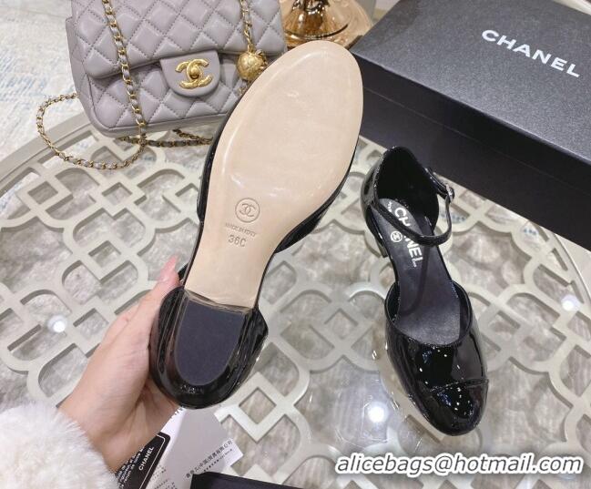 New Design Chanel Patent Calfskin Open Shoe/Pumps G38571 Black