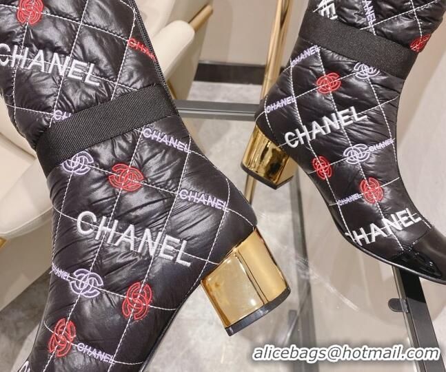 Good Product Chanel Embroidered High Boots 5cm G38428 Black