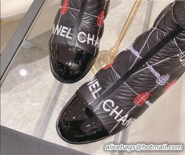 Good Product Chanel Embroidered High Boots 5cm G38428 Black