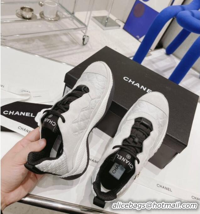 Perfect Chanel Mesh & Suede Sneakers G38290 White