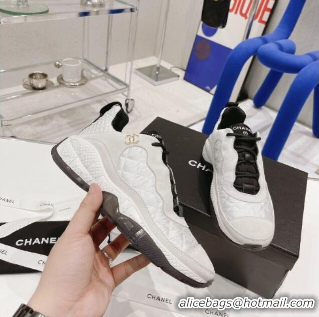 Perfect Chanel Mesh & Suede Sneakers G38290 White