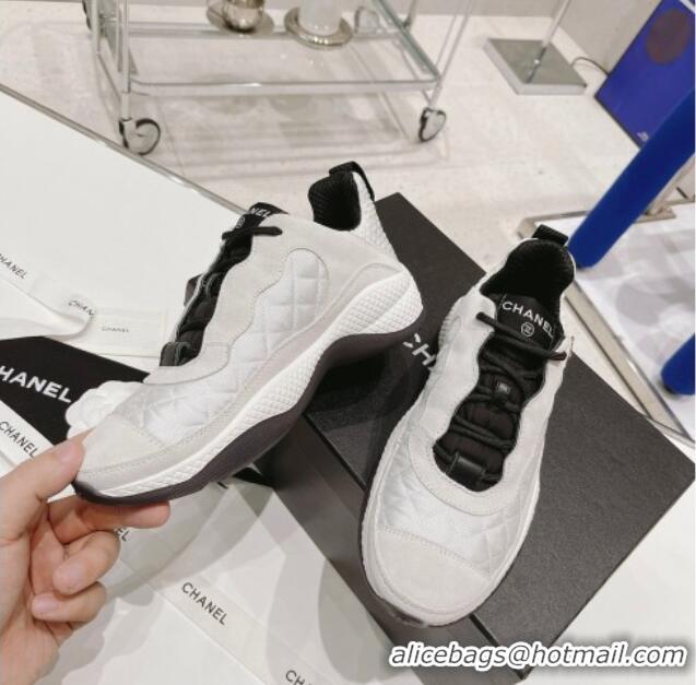 Perfect Chanel Mesh & Suede Sneakers G38290 White