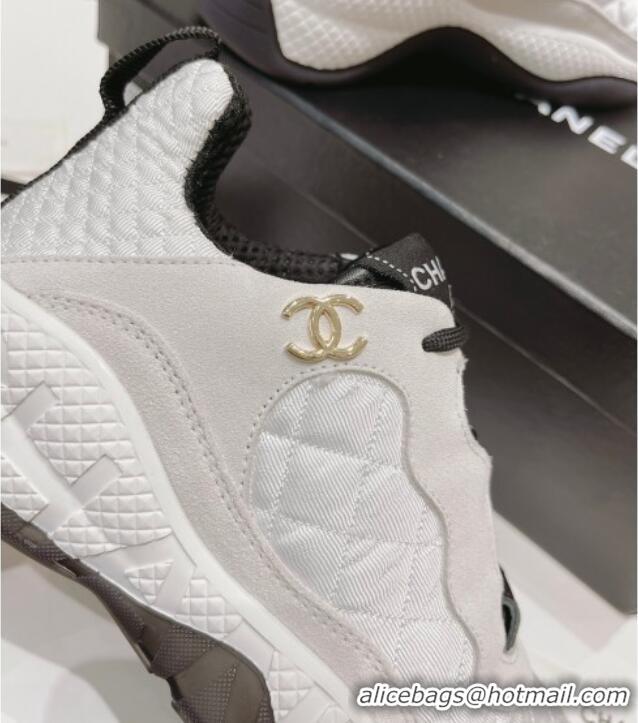 Perfect Chanel Mesh & Suede Sneakers G38290 White