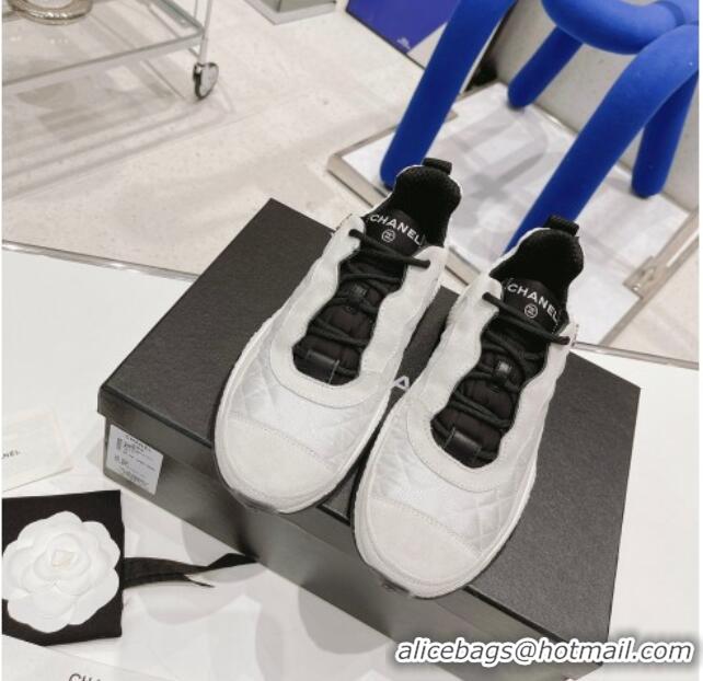 Perfect Chanel Mesh & Suede Sneakers G38290 White