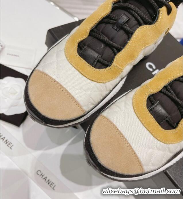 Low Cost Chanel Mesh & Suede Sneakers G38290 Yellow/White 