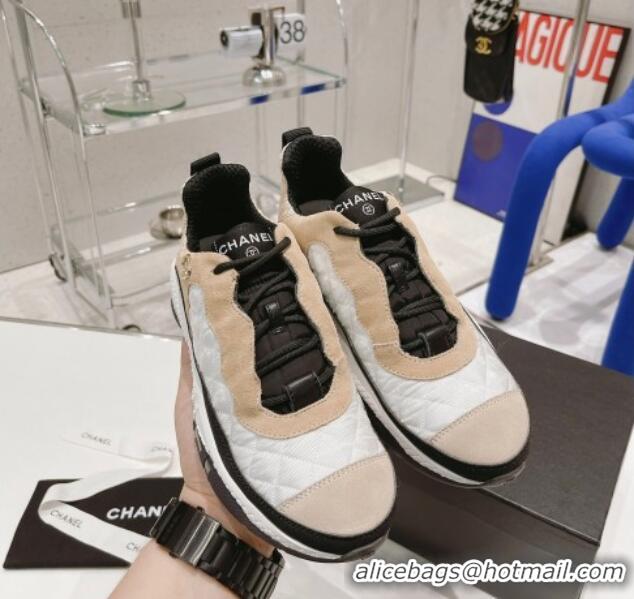 Low Price Chanel Mesh & Suede Sneakers G38290 Beige/White 