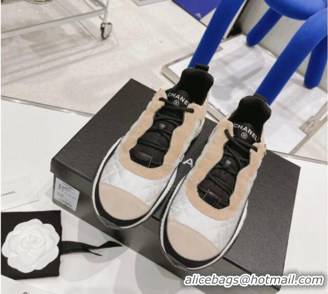 Low Price Chanel Mesh & Suede Sneakers G38290 Beige/White 