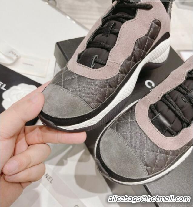 Perfect Chanel Mesh & Suede Sneakers G38290 Gray