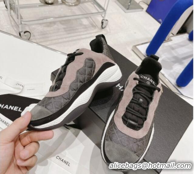 Perfect Chanel Mesh & Suede Sneakers G38290 Gray