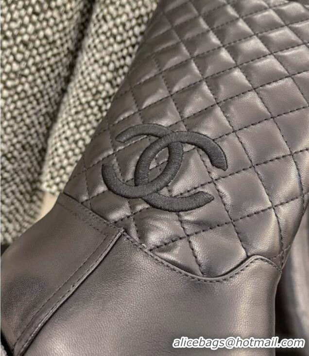 Best Design Chanel Quilted Lambskin Short Boots 5.5cm Black 121485