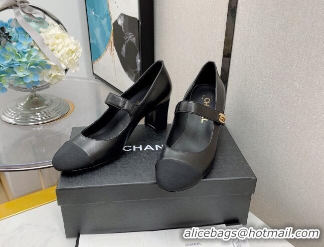 Super Quality Chanel Lambskin Mary Janes Pumps 6.5cm 121486 Black