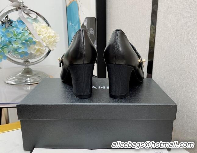 Super Quality Chanel Lambskin Mary Janes Pumps 6.5cm 121486 Black