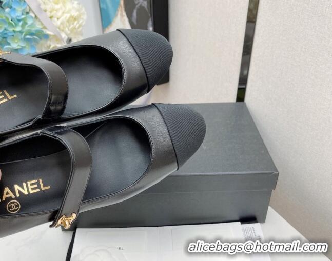 Super Quality Chanel Lambskin Mary Janes Pumps 6.5cm 121486 Black