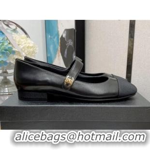 Top Quality Chanel Lambskin Mary Janes Ballerinas 121479 Black