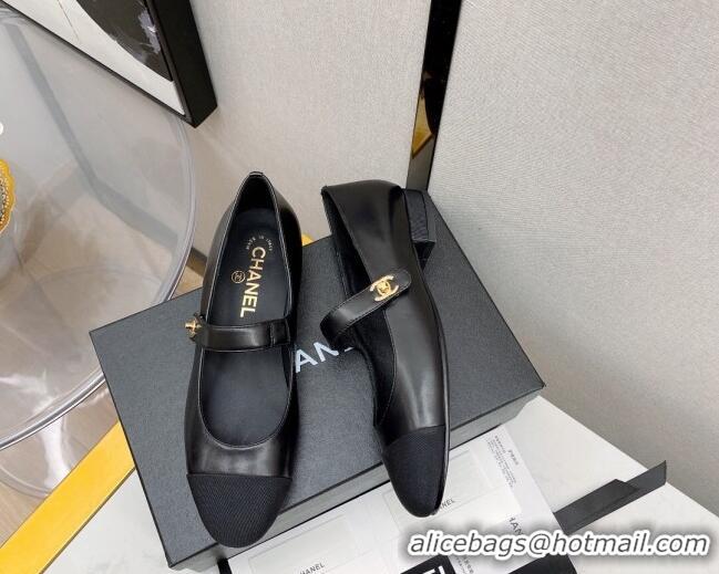 Top Quality Chanel Lambskin Mary Janes Ballerinas 121479 Black