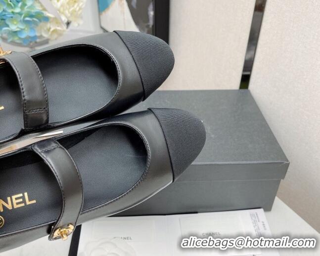 Top Quality Chanel Lambskin Mary Janes Ballerinas 121479 Black