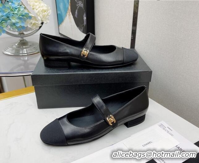 Top Quality Chanel Lambskin Mary Janes Ballerinas 121479 Black